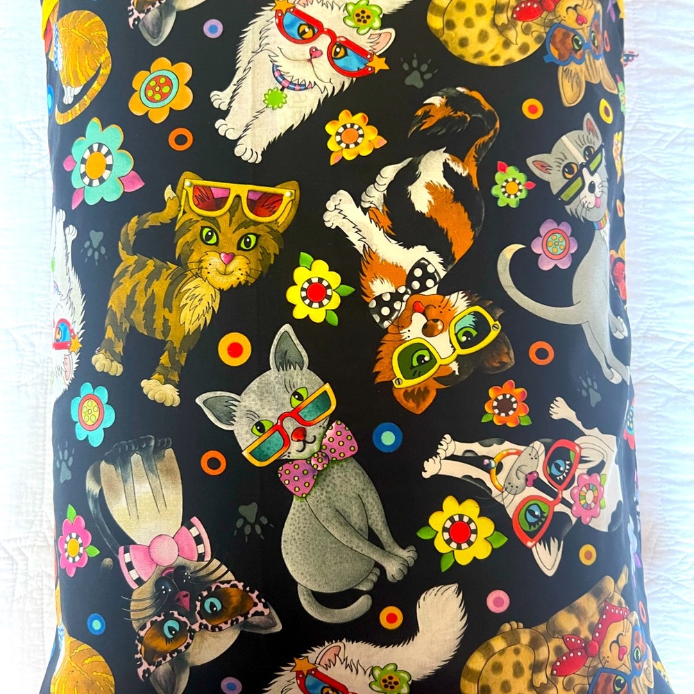 Cats in Cool Glasses Travel Pillow